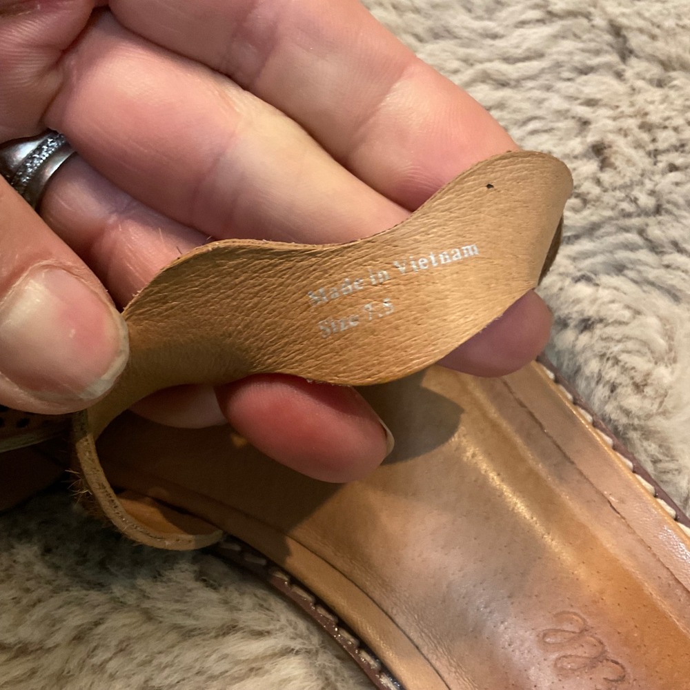 Madewell The Wave Sandals Size 7.5 Spotted Calf Hair Leather Flats Slide Leopard - Picture 10 of 11